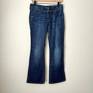 Vintage Y2K Hudson Women's Bootcut Jean Dark Button Fly Jean Denim Pant Size 27